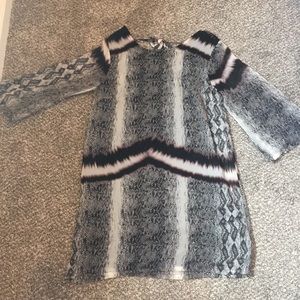 Sheer Overlay Snakeskin Dress